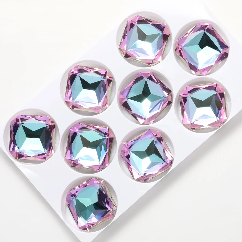 23x23mm 18mm  Square Octagon Rhinestones  Glass Stones Glitter Crystal Strass  Rhinestones Loose Stones