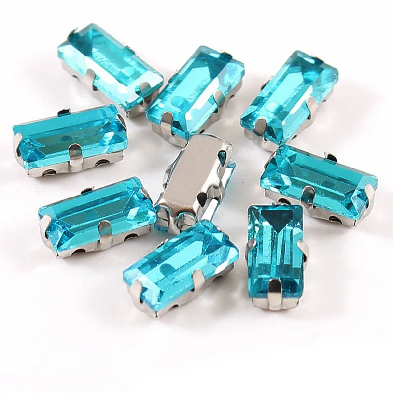 Baguette crystal stones wtth claw sew on  Fancy Stone  Glass Crystals rhinestones clothes Apparel Sewing Supplie accesorios