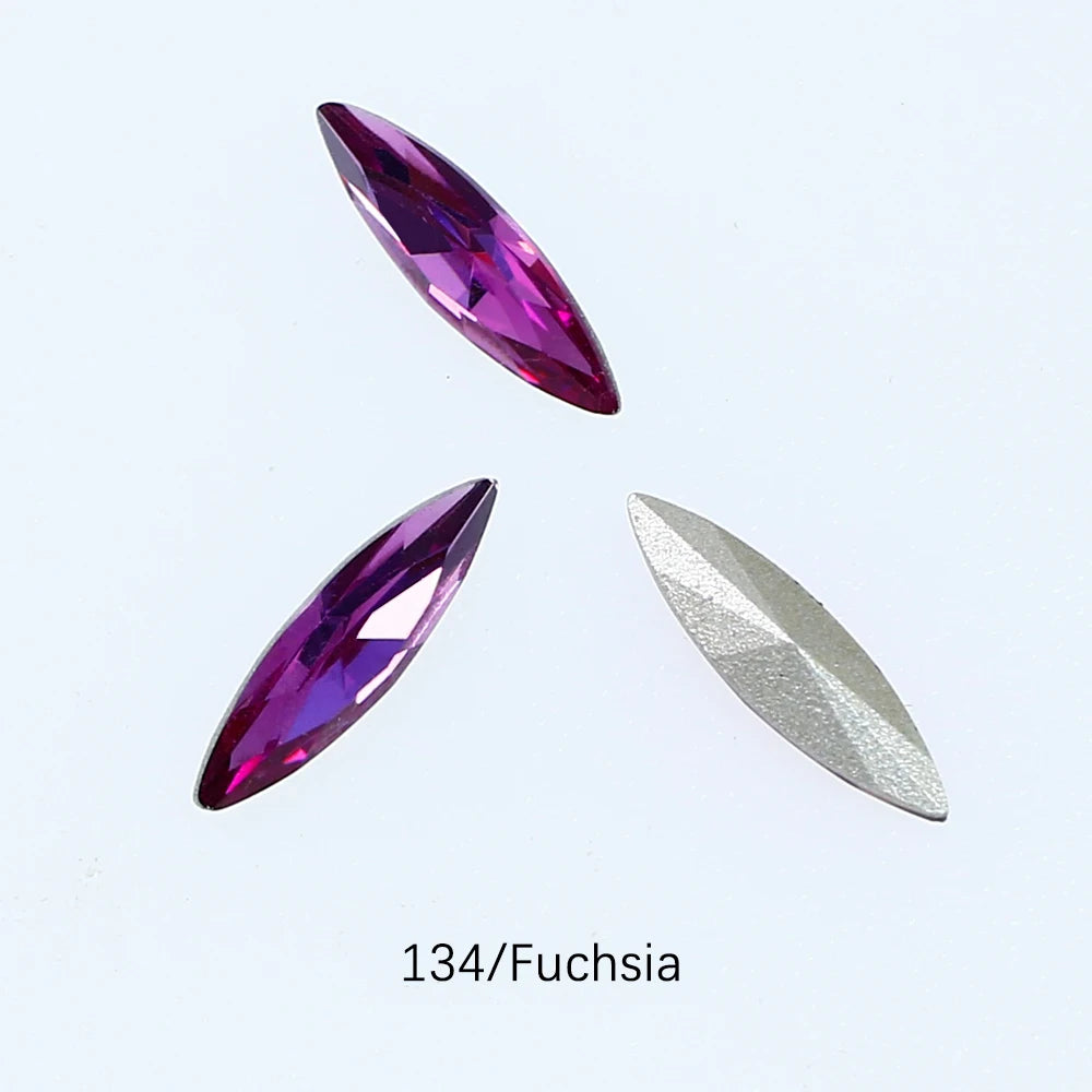 20pcs Navette Crystal Pointed Back Rhinestones All Size K9 Glass 3D Fancy Stones Nailart Diamond For Jewelry DIY 3017