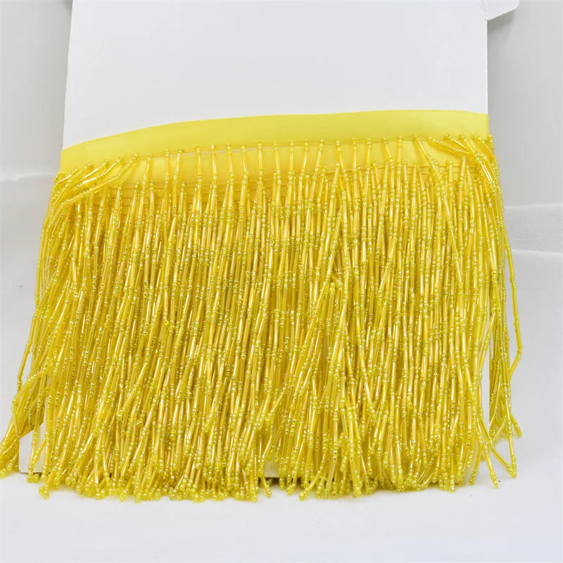 5 yards Bulk wholesale glass bead fringe trim tassels sewing articles for 10cm fringes for clothes