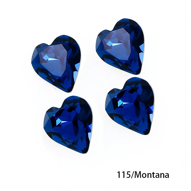 Crystal  Fancy Stone Pointed Back Rhinestones Heart Shape Glue On Crystal Beads K9 Glass Loose Diamond For Jewelry Making DIY