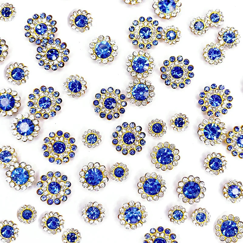 100pcs mixed size Sew-On Rhinestones Glitter for DIY Crafts Clothing Decoration Sparkling Bling round Shape Stones