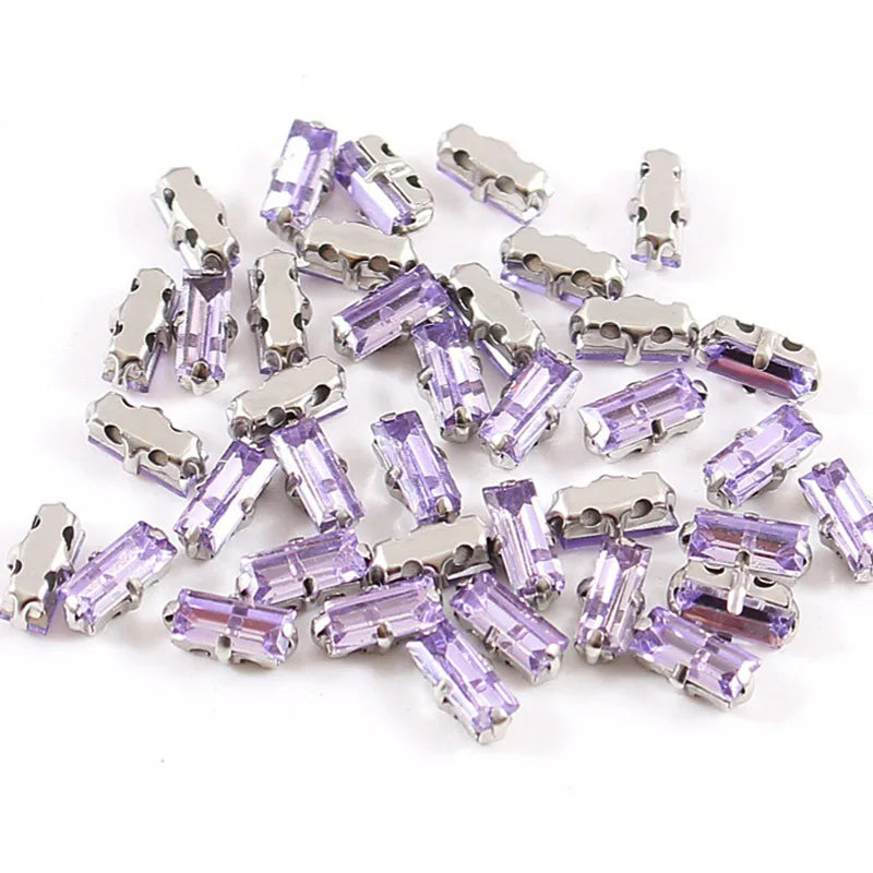Baguette crystal stones wtth claw sew on  Fancy Stone  Glass Crystals rhinestones clothes Apparel Sewing Supplie accesorios
