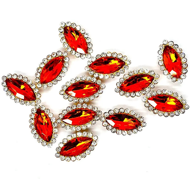 navette Acrylic Horse Eye Sewing Rhinestones Buttons Shiny CrystalS Glass Beads Stones Fabric Crafts