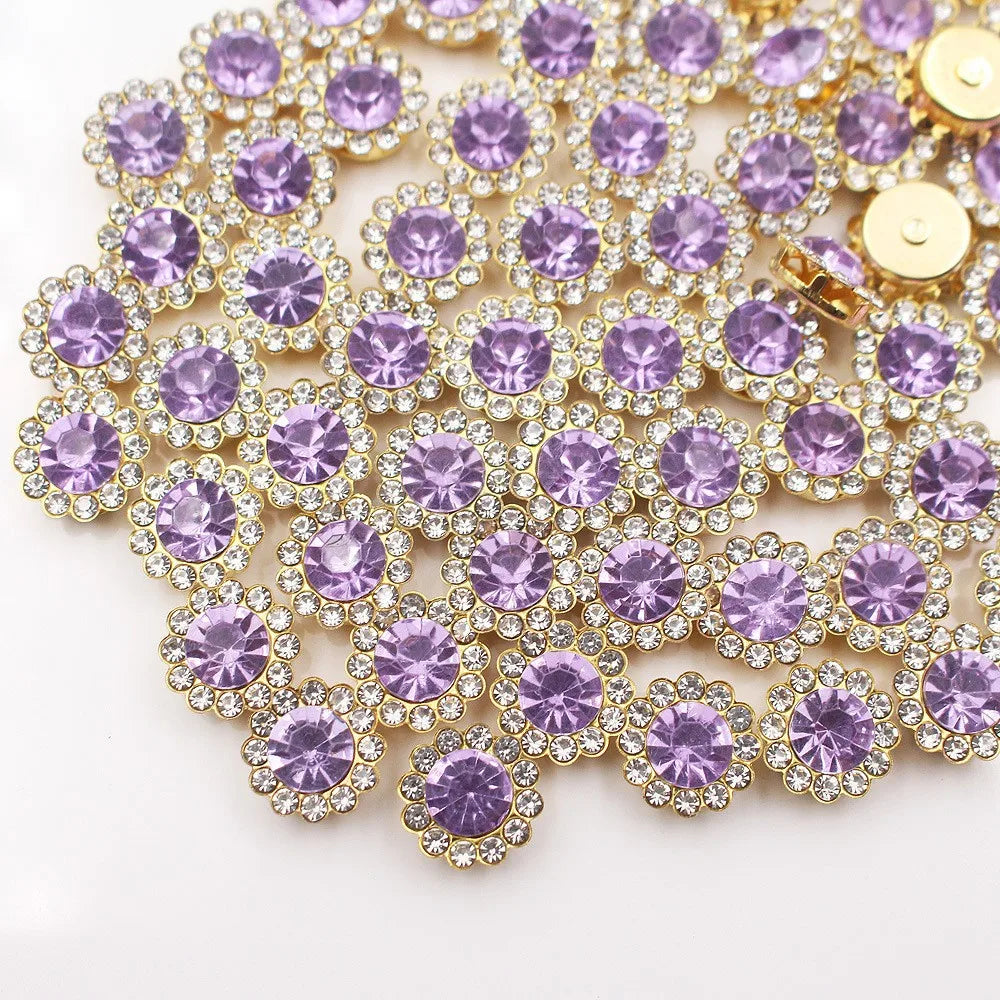10mm 12mm  Sunflower Sewing Claw Rhinestones Crystals Glass Beads Buttons Stones Sew On Rhinestone for Clothes