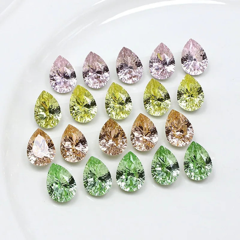 48pcs K9 Teardrop 10x14mm Strass Crystal Rhinestone Diamond Pointback Stones for Bags Needlework Glue Applique Beads