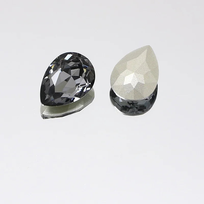 K9 30x40mm teardrop Glass Rhinestones High Quality Pointback Loose Glass Crystal Glue on Garment Crafts