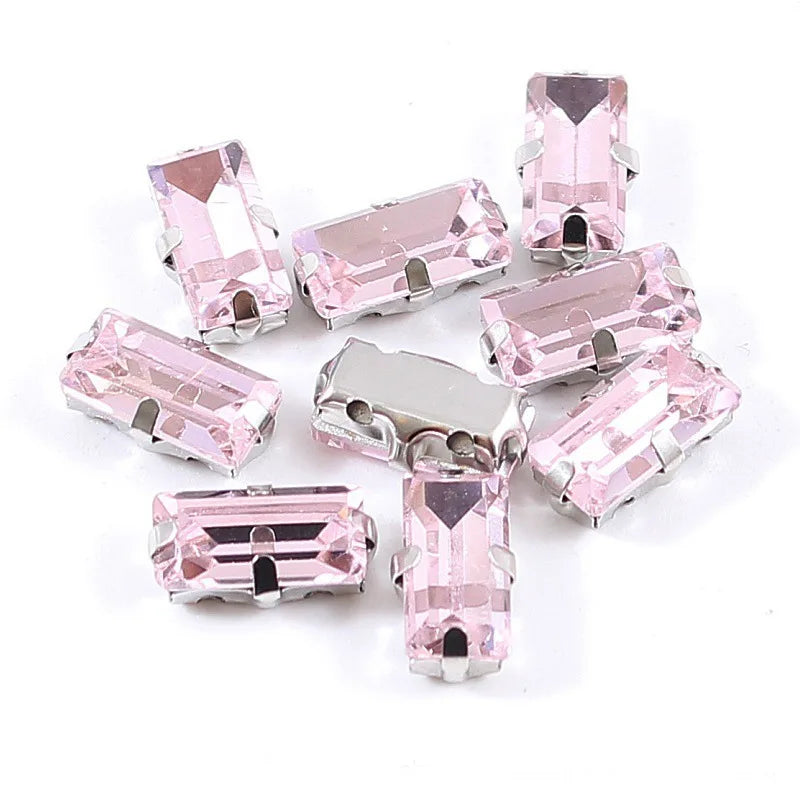 Baguette crystal stones wtth claw sew on  Fancy Stone  Glass Crystals rhinestones clothes Apparel Sewing Supplie accesorios
