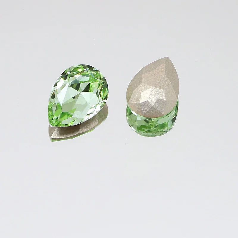 K9 30x40mm teardrop Glass Rhinestones High Quality Pointback Loose Glass Crystal Glue on Garment Crafts