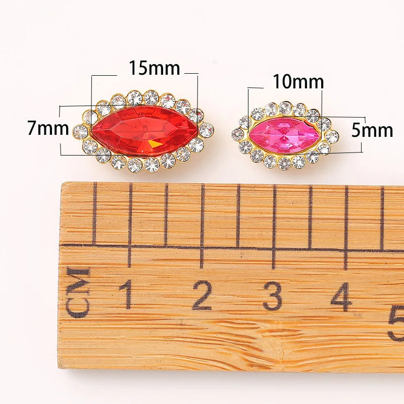 navette Acrylic Horse Eye Sewing Rhinestones Buttons Shiny CrystalS Glass Beads Stones Fabric Crafts