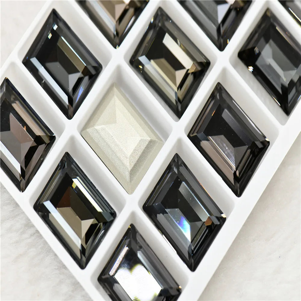 k9 Rectangle Rhinestones 10*14 violet bluecrafts super Glitter For Clothes DIY Sewing Beads For Jewelry 13X18MM 10X14MM