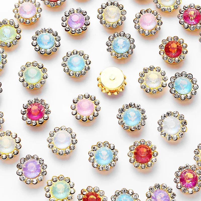 12mm Round glass bead double-layer hand-sewn bead garment accessories footwear hats wedding dresses DIY handmade jewelry