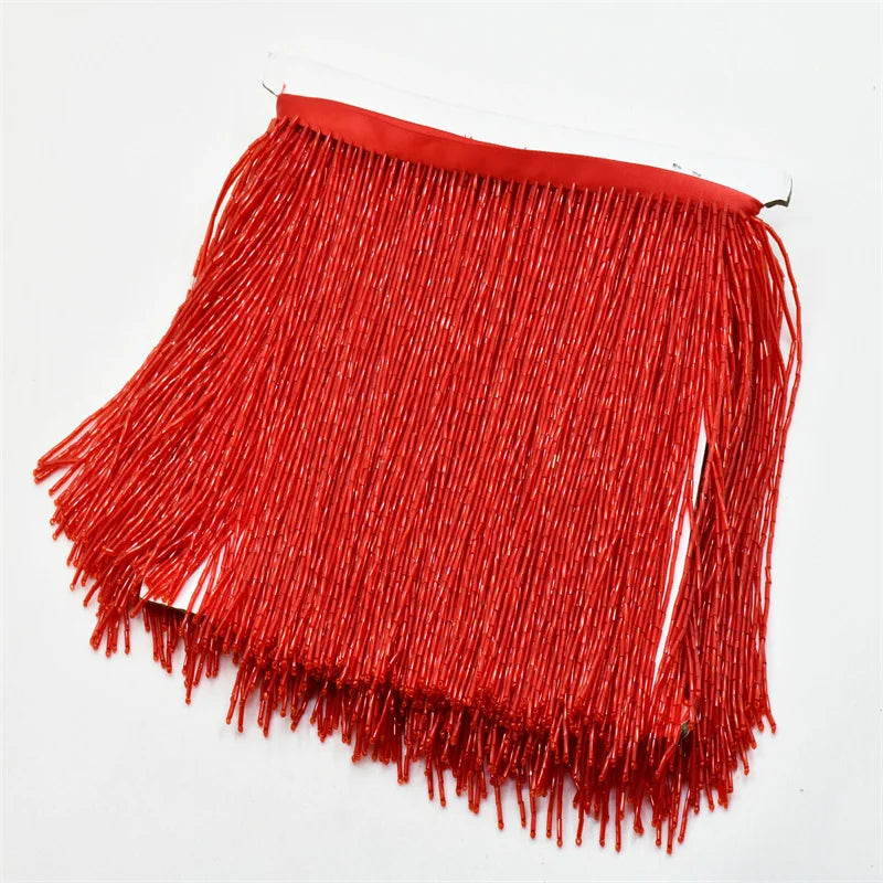 5 Yards 15cm Beaded Tassel Fringe Handmade Trimming for Costumes Dresses Crafts Sew on Decorative Edge