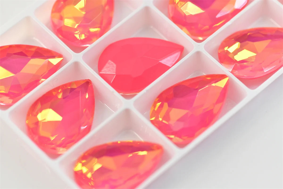 watermelon red jelly rhineatones pointback strass beads jewels clothes diy