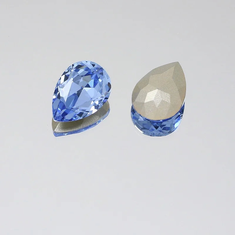 K9 30x40mm teardrop Glass Rhinestones High Quality Pointback Loose Glass Crystal Glue on Garment Crafts