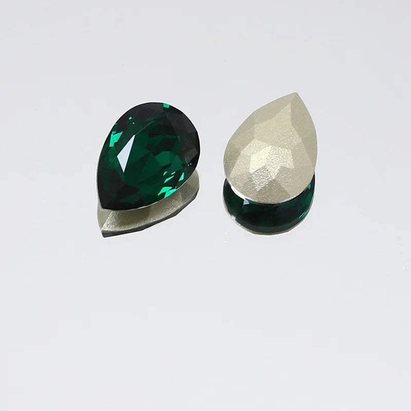 K9 30x40mm teardrop Glass Rhinestones High Quality Pointback Loose Glass Crystal Glue on Garment Crafts