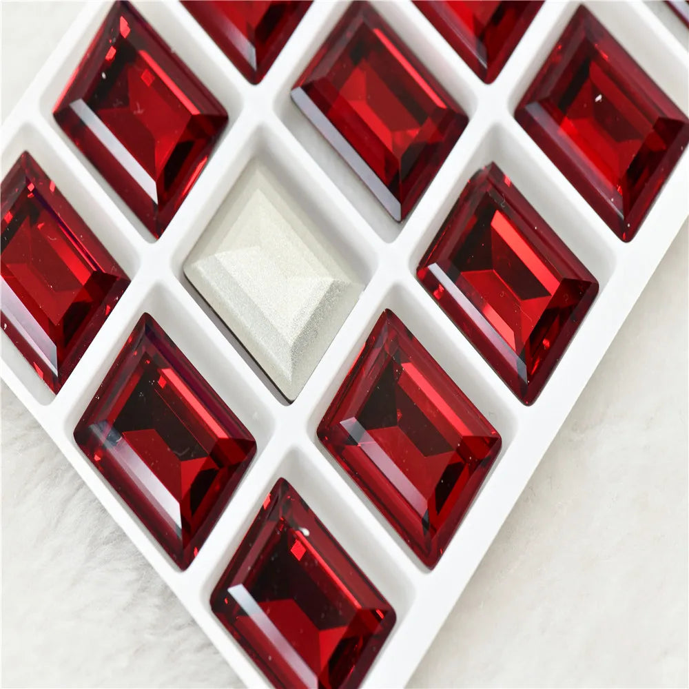 k9 Rectangle Rhinestones 10*14 violet bluecrafts super Glitter For Clothes DIY Sewing Beads For Jewelry 13X18MM 10X14MM