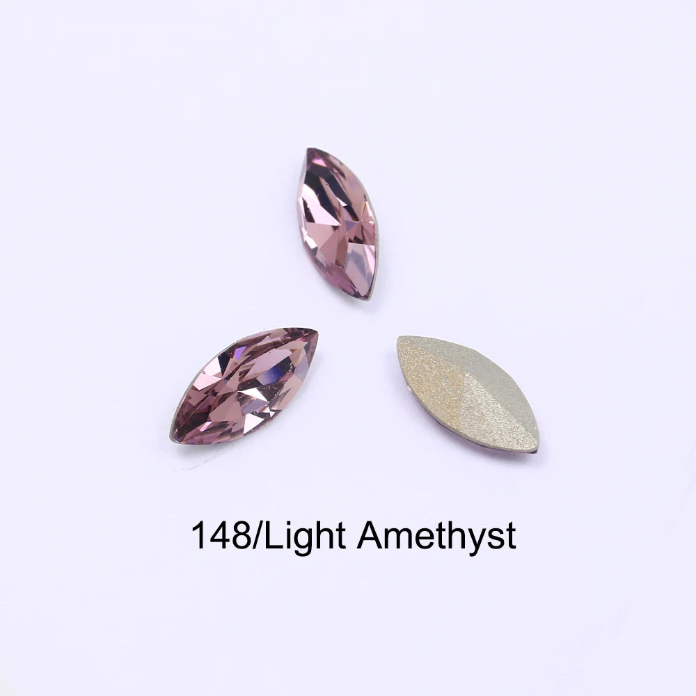 20pcs Navette Crystal Pointed Back Rhinestones All Size K9 Glass 3D Fancy Stones Nailart Diamond For Jewelry DIY 3017