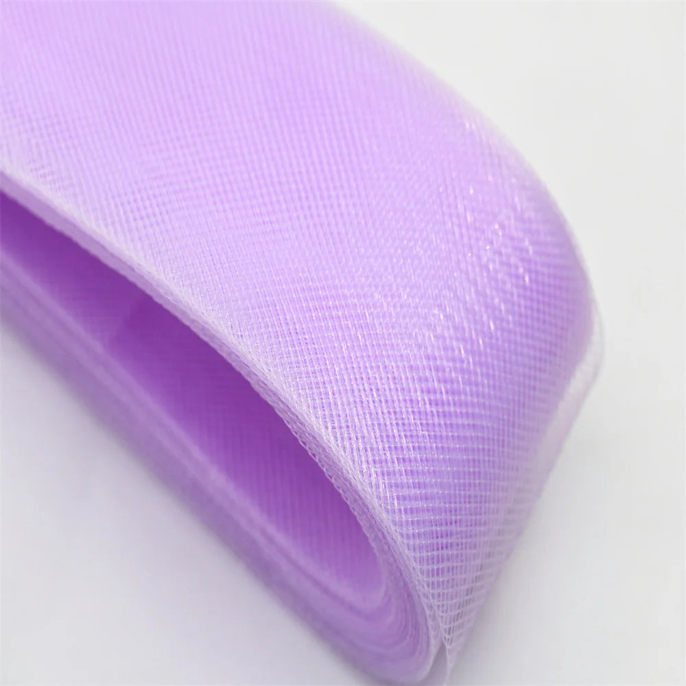 5cm 7.5cm plyester Mesh Ribbon Hard Stiff Flat Plain Crinolines Horsehair Fabric Multiple Widths  Hat And Skirt Making