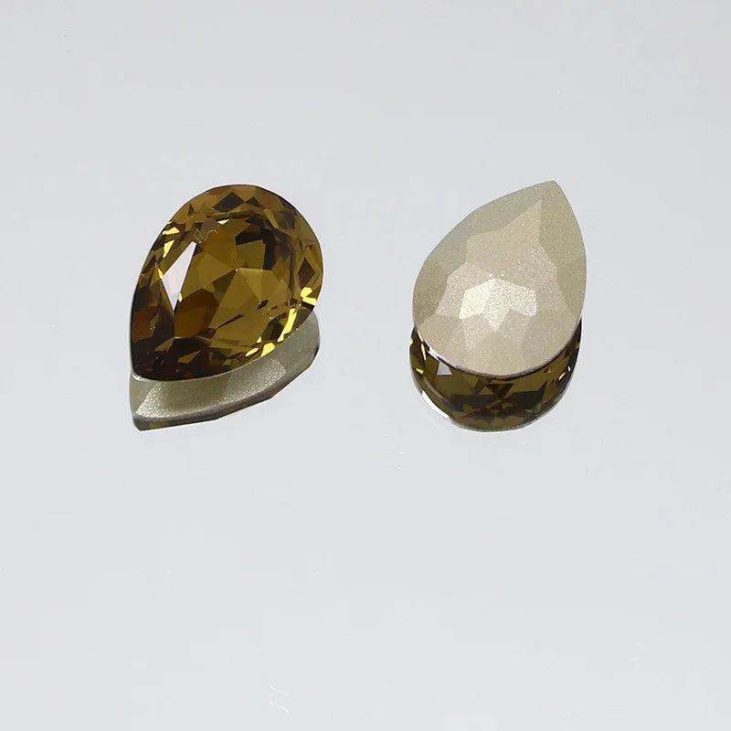 K9 30x40mm teardrop Glass Rhinestones High Quality Pointback Loose Glass Crystal Glue on Garment Crafts