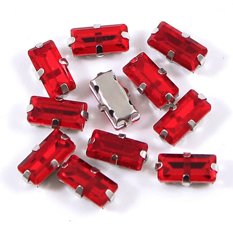 Baguette crystal stones wtth claw sew on  Fancy Stone  Glass Crystals rhinestones clothes Apparel Sewing Supplie accesorios