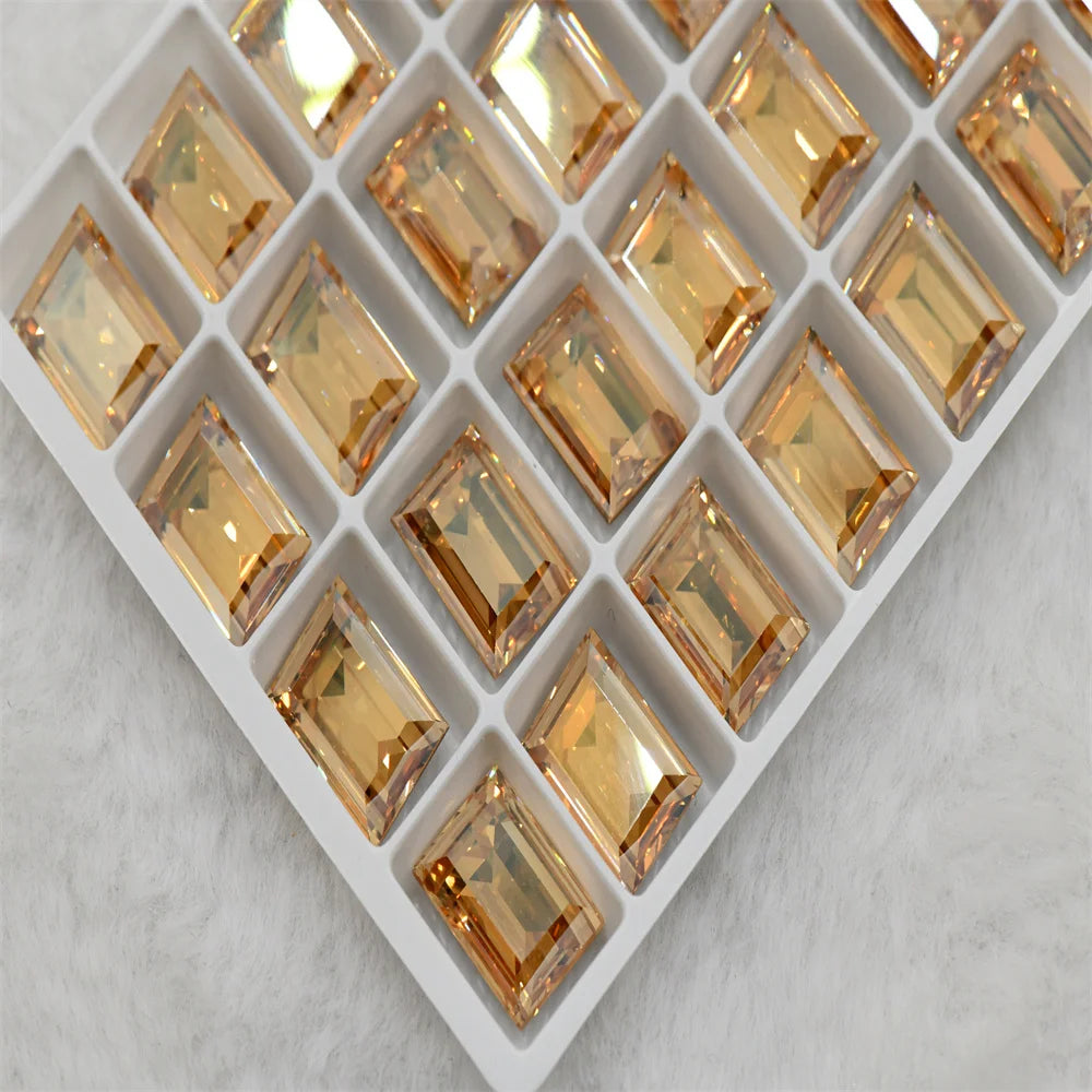 Wholesale k9 Rectangle Rhinestones Glass Strass crafts super Glitter For Clothes DIY Sewing Beads For Jewelry 10X14MM