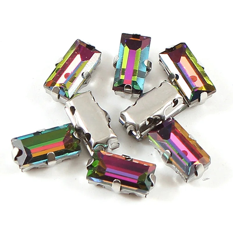 Baguette crystal stones wtth claw sew on  Fancy Stone  Glass Crystals rhinestones clothes Apparel Sewing Supplie accesorios