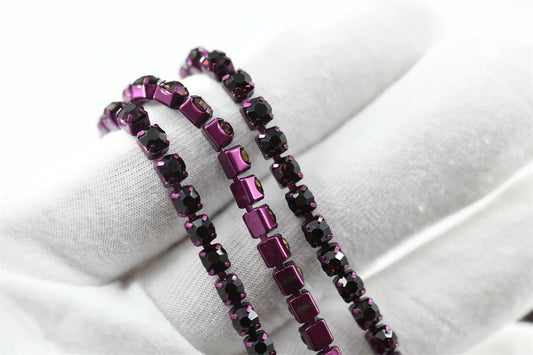 10 yards ss18 rhinestones chains for needlework Crystal Rhinestone Chain Silver Trim Costume Bridal Sewing  garment crafts