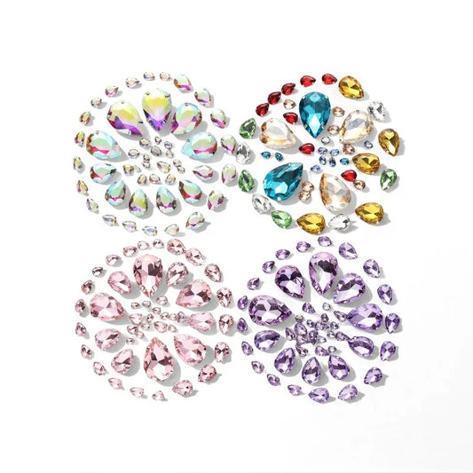 50pcs crystal  Rhinestones teardrop mixed size Stones with white k claw  Sew on accessories shoes bag diy