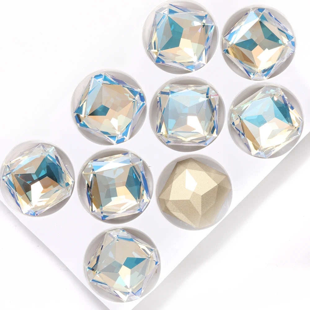 23x23mm 18mm  Square Octagon Rhinestones  Glass Stones Glitter Crystal Strass  Rhinestones Loose Stones