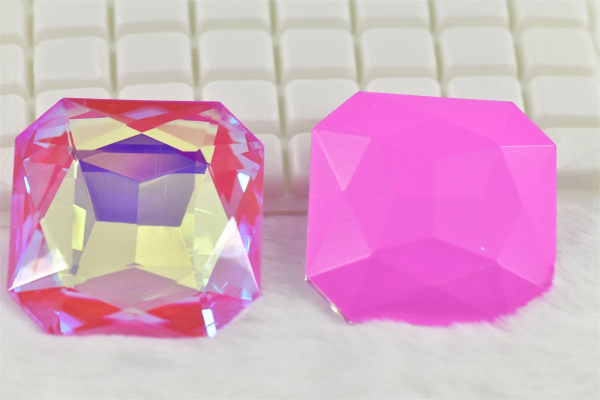 2pcs 45mm large stones Crystal  square Glass  big size Rhinestones Jewels Making  fancy stones for diy