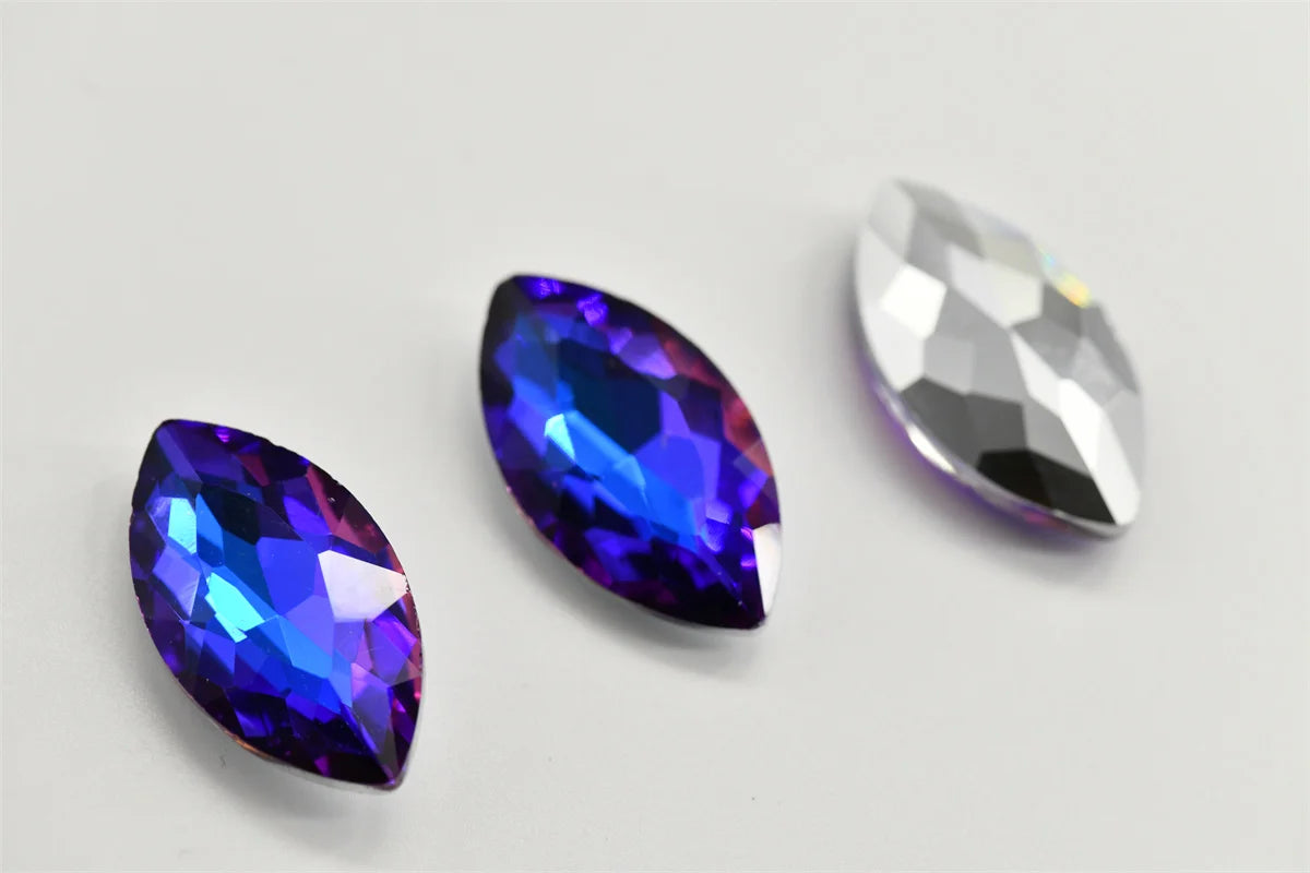 Blue Light Glass Crystal Rhinestones Beads for DIY Jewelry Crafting Sparkling Gemstones