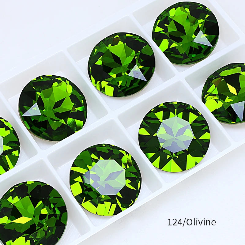 Round Crystal Glass Rhinestones, 3D Glitter Stones, DIY Diamonds for Jewelry Clothing, Garment Beads Decoration