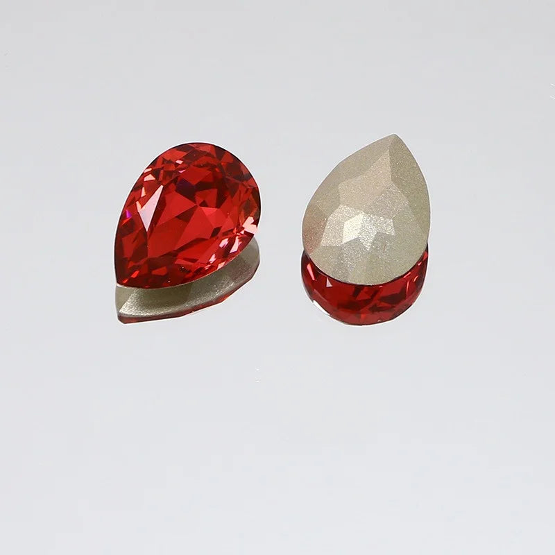 K9 30x40mm teardrop Glass Rhinestones High Quality Pointback Loose Glass Crystal Glue on Garment Crafts