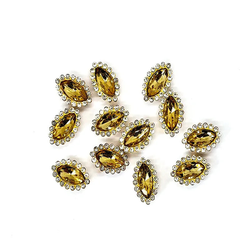 navette Acrylic Horse Eye Sewing Rhinestones Buttons Shiny CrystalS Glass Beads Stones Fabric Crafts