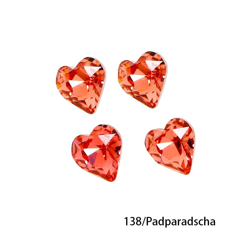 Crystal  Fancy Stone Pointed Back Rhinestones Heart Shape Glue On Crystal Beads K9 Glass Loose Diamond For Jewelry Making DIY