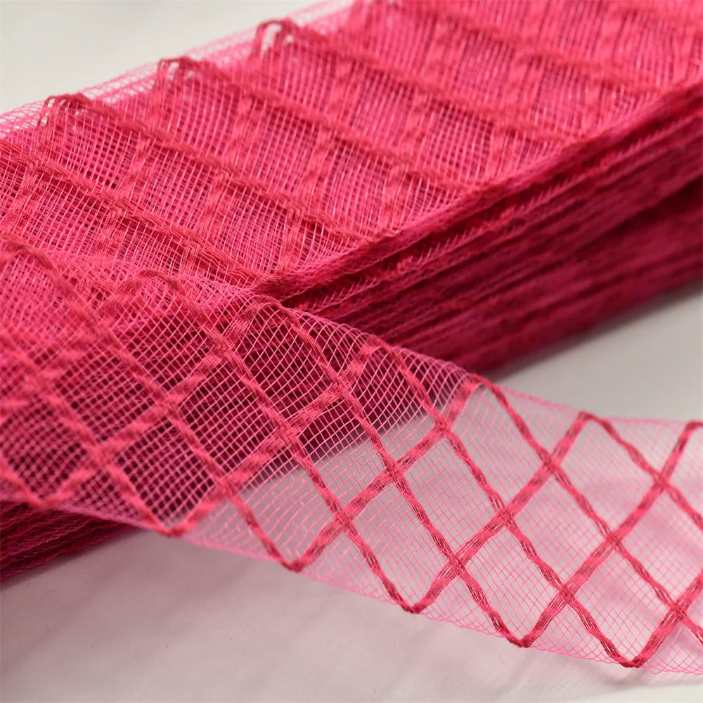 4.5cm 8cm Plaid cotton thread Soft Polyester Horsehair Crinolin crafts Boning Sewing Wedding Dress Dance DIY Accessories