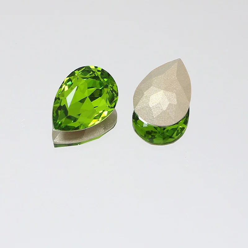 K9 30x40mm teardrop Glass Rhinestones High Quality Pointback Loose Glass Crystal Glue on Garment Crafts