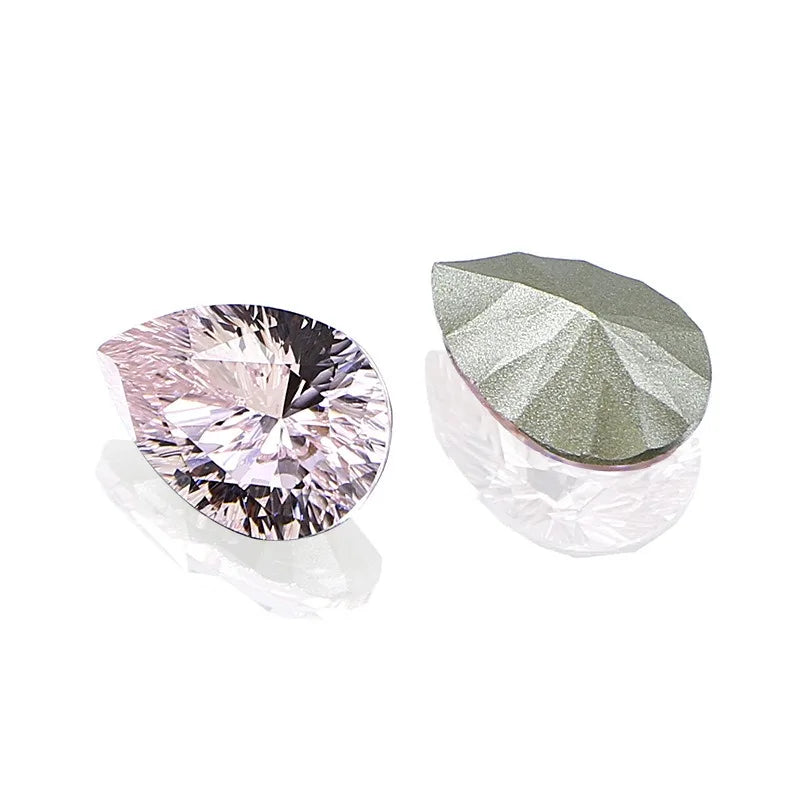 48pcs K9 Teardrop 10x14mm Strass Crystal Rhinestone Diamond Pointback Stones for Bags Needlework Glue Applique Beads