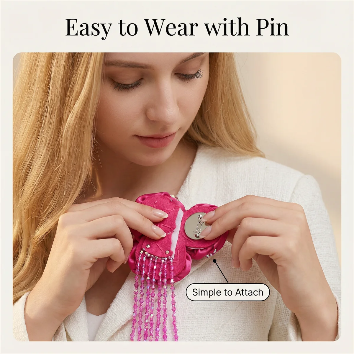 1 pcs with rhinestone rose flower Elegant Pin-On Corsages for Weddings & Events Easy wear Perfect for Dancing & Celebrations