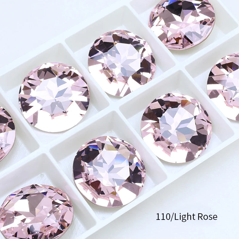 Round Crystal Glass Rhinestones, 3D Glitter Stones, DIY Diamonds for Jewelry Clothing, Garment Beads Decoration