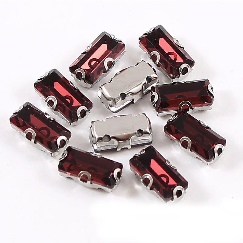 Baguette crystal stones wtth claw sew on  Fancy Stone  Glass Crystals rhinestones clothes Apparel Sewing Supplie accesorios