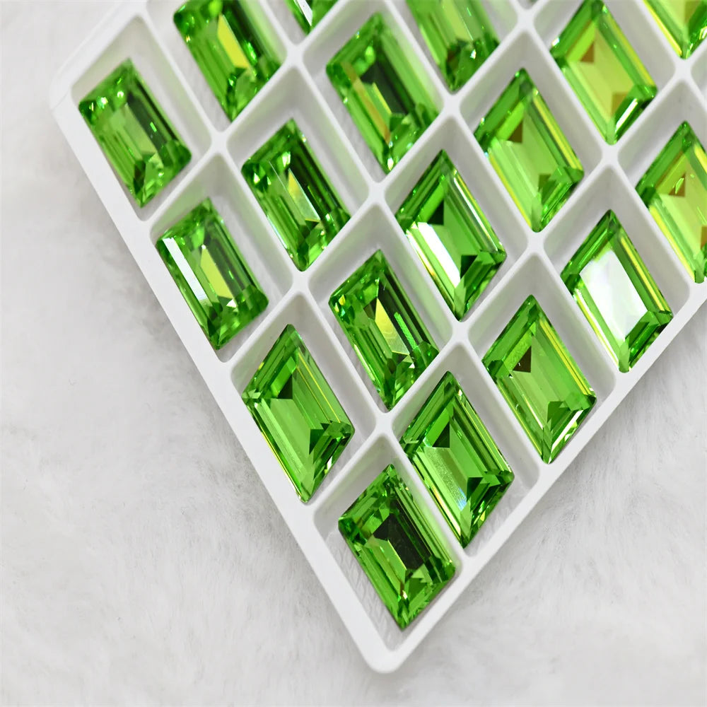 k9 Rectangle Rhinestones 10*14 violet bluecrafts super Glitter For Clothes DIY Sewing Beads For Jewelry 13X18MM 10X14MM