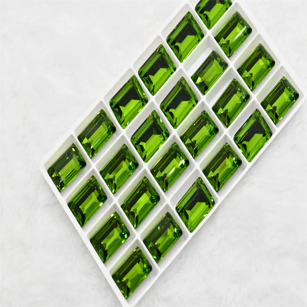 Wholesale k9 Rectangle Rhinestones Glass Strass crafts super Glitter For Clothes DIY Sewing Beads For Jewelry 10X14MM