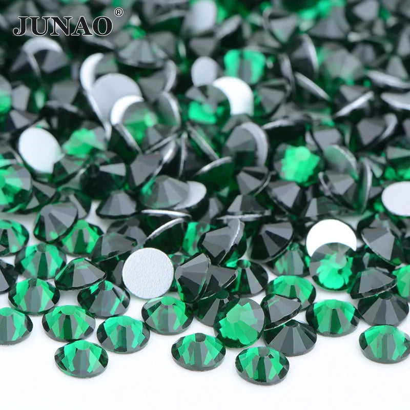 Bulk SS3 4 5 6 8 10 12 16 20 30 Dark Saim Glass Crystal Rhinestones Flat Back Gems Non Hotfix Strass Diamond for Clothes