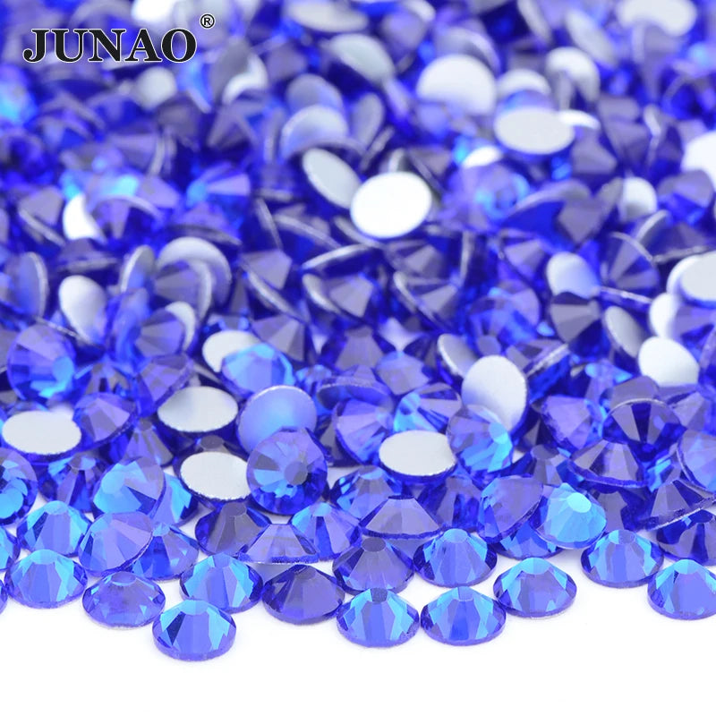 Bulk SS3 4 5 6 8 10 12 16 20 30 Dark Saim Glass Crystal Rhinestones Flat Back Gems Non Hotfix Strass Diamond for Clothes