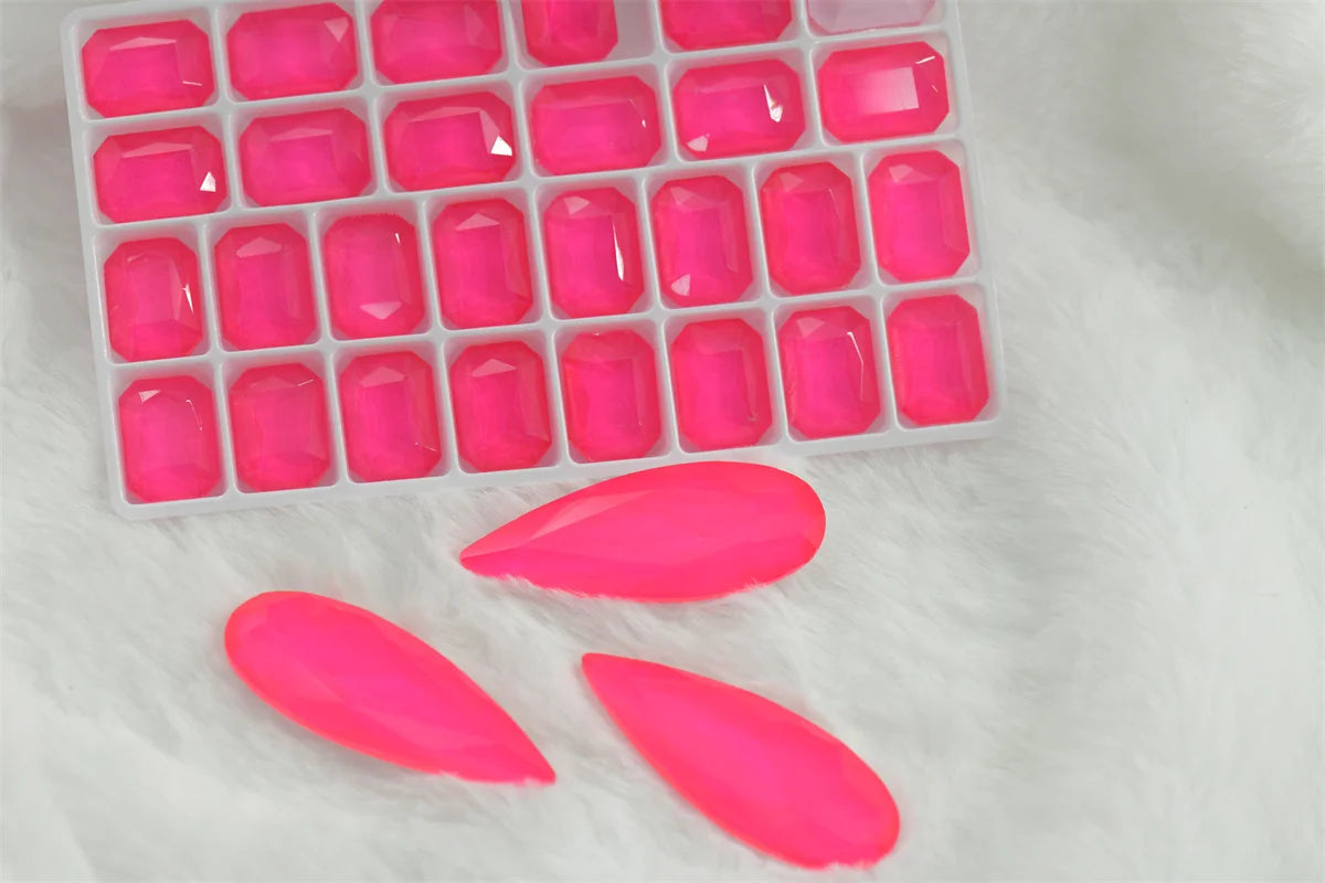 Neon Pink Rhinestones Crystals Strass Applique Shiny Stone Decor for Crafts Accessories