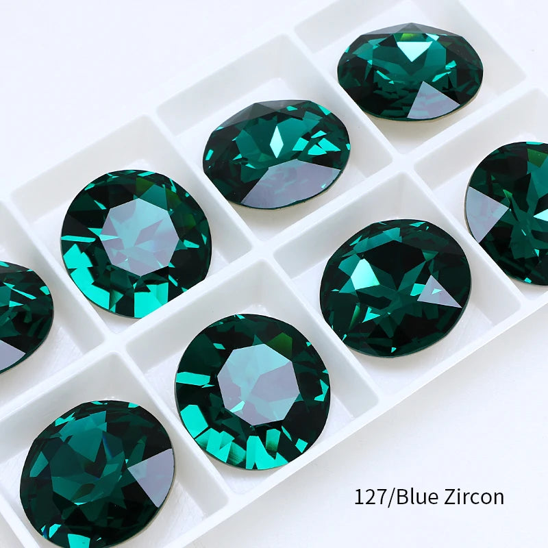 Round Crystal Glass Rhinestones, 3D Glitter Stones, DIY Diamonds for Jewelry Clothing, Garment Beads Decoration