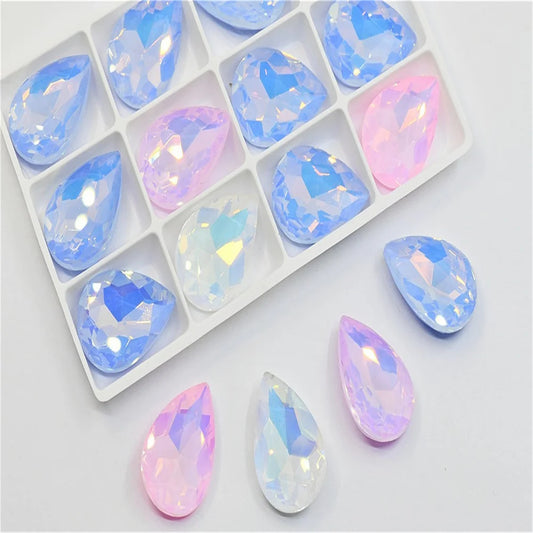 Jelly mocha rhinestones  teardrop crystal stones to make crafts jewels Decoration Diamonds for needlework 20x30mm 10x14mm