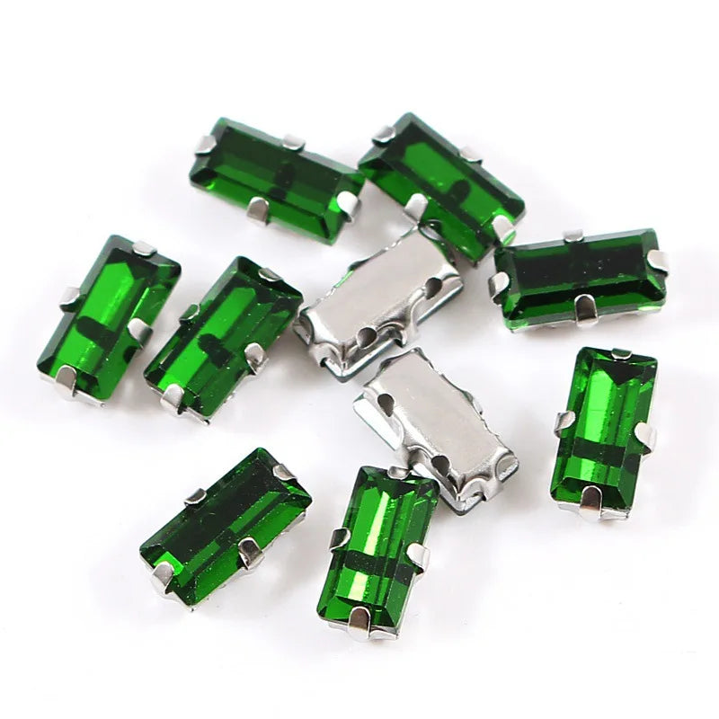 Baguette crystal stones wtth claw sew on  Fancy Stone  Glass Crystals rhinestones clothes Apparel Sewing Supplie accesorios